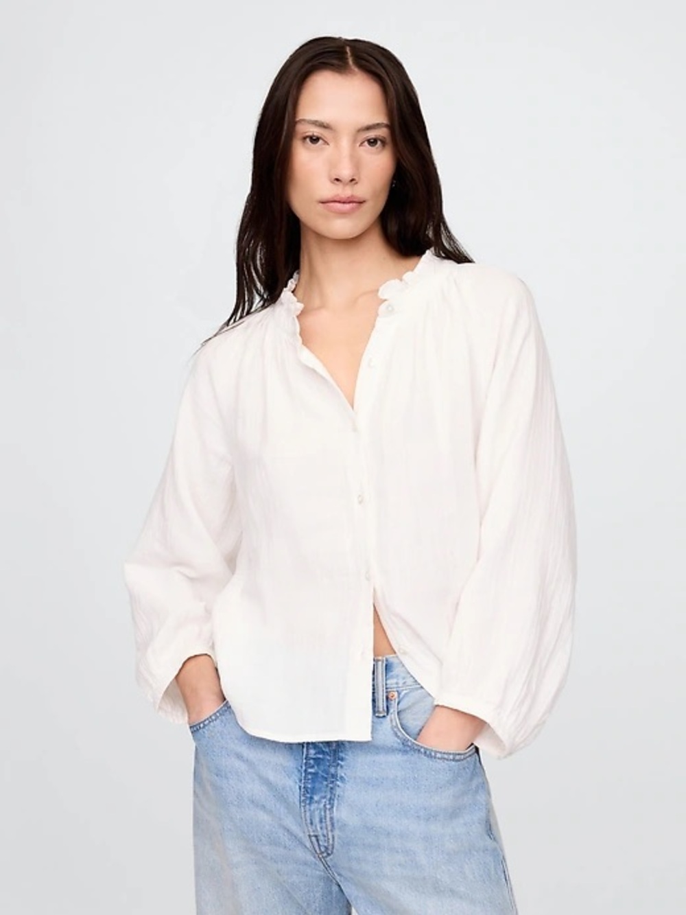 Gap Crinkle Gauze Blouse